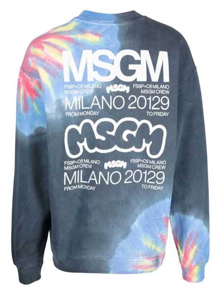 Cravate MSGM Msgm Logo Print Tie Dye Sweatshirt By Burro Studio MULTICOLOR Barbati (BM 10271849) 2