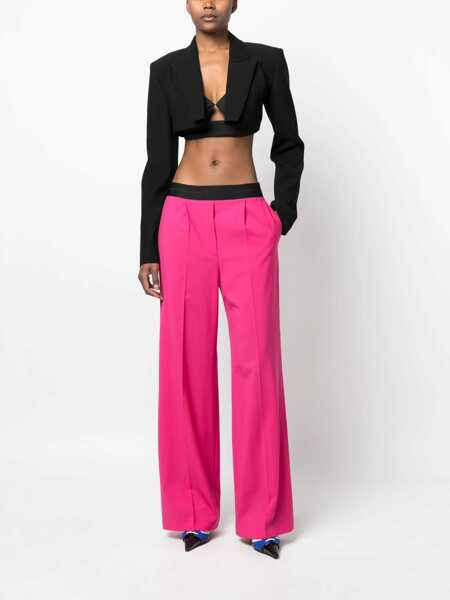 Pantaloni casual MSGM Msgm Pants With Front Pleats Purple Femei (BM 10272167) 2