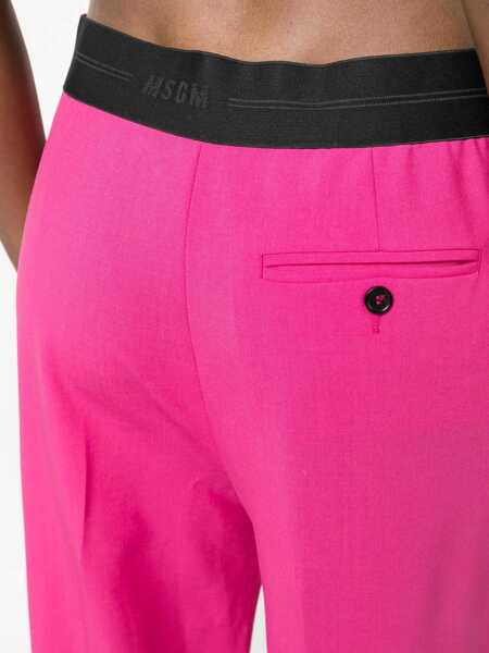 Pantaloni casual MSGM Msgm Pants With Front Pleats Purple Femei (BM 10272167) 5