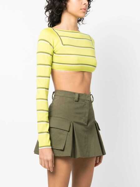Pulovere PUCCI Pucci Cut-Out Cropped Sweater GREEN Femei (BM 10274042) 3