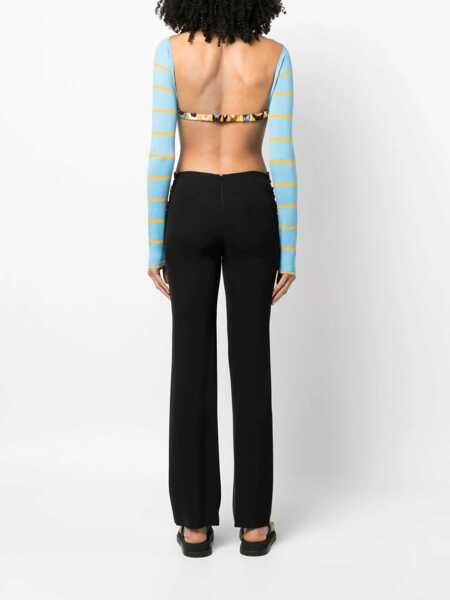 Pulovere PUCCI Pucci Cut-Out Cropped Sweater BLUE Femei (BM 10274045) 4