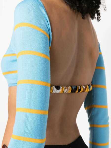 Pulovere PUCCI Pucci Cut-Out Cropped Sweater BLUE Femei (BM 10274045) 5