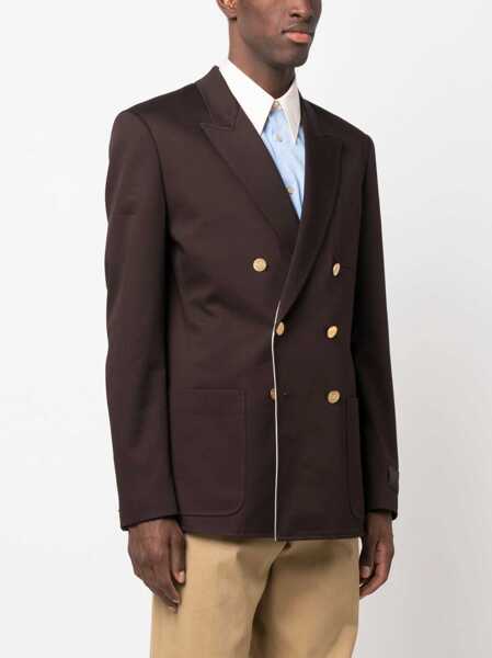 Sacouri Valentino Garavani Valentino Garavani Brown Viscose-Wool Blend Blazer EBONY Barbati (BM 10280993) 3