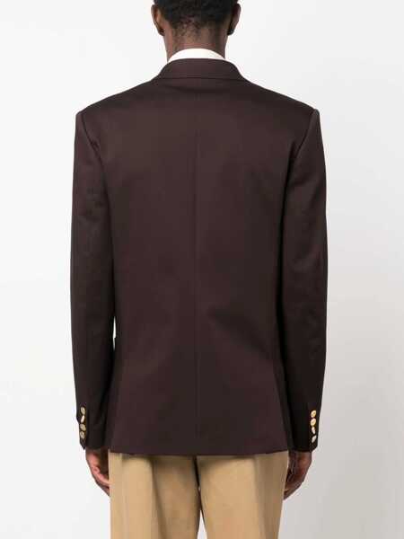 Sacouri Valentino Garavani Valentino Garavani Brown Viscose-Wool Blend Blazer EBONY Barbati (BM 10280993) 4