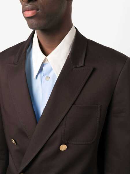 Sacouri Valentino Garavani Valentino Garavani Brown Viscose-Wool Blend Blazer EBONY Barbati (BM 10280993) 5