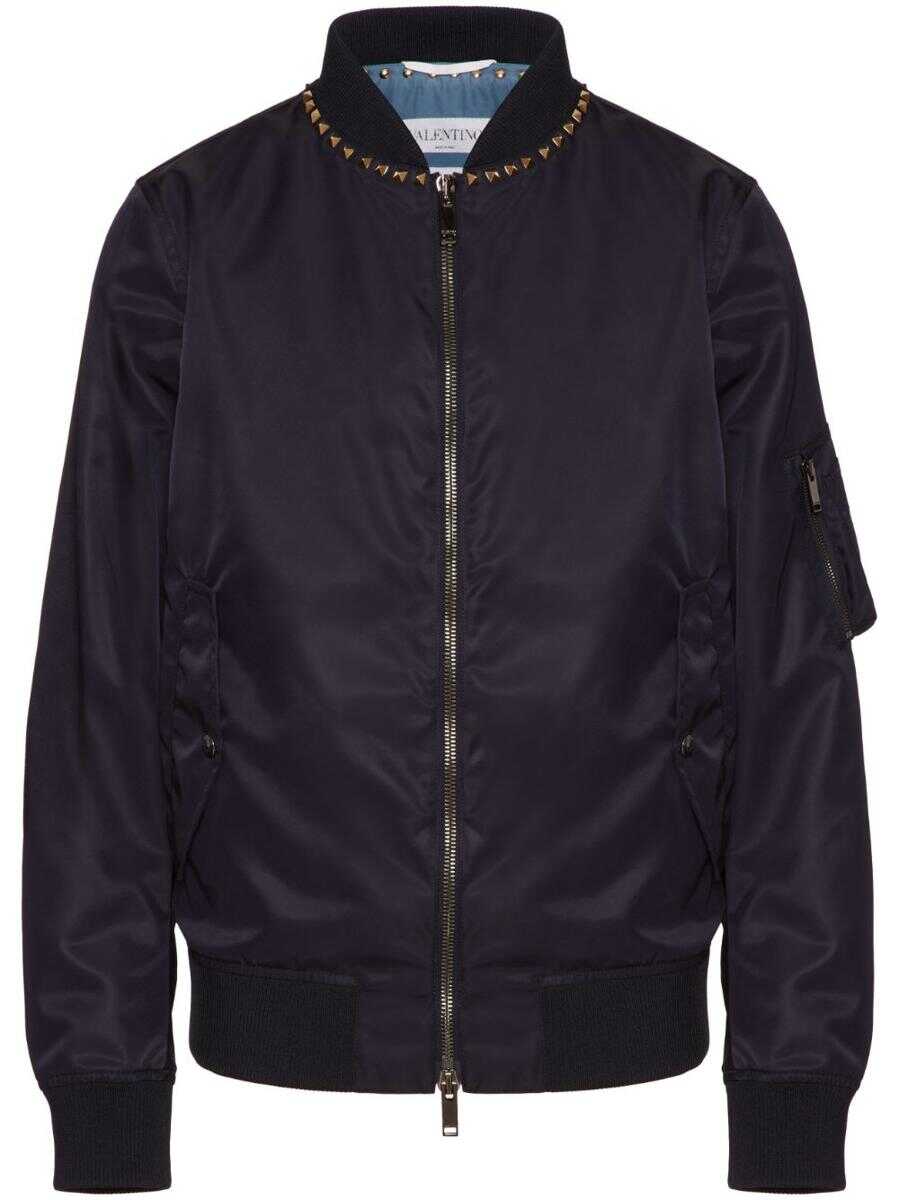 Valentino Garavani VALENTINO "Rockstud Untitled" bomber jacket BLUE