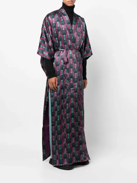 Topuri OZWALD BOATENG Ozwald Boateng Printed Silk Kimono Dress MULTICOLOUR Barbati (BM 10282163) 4