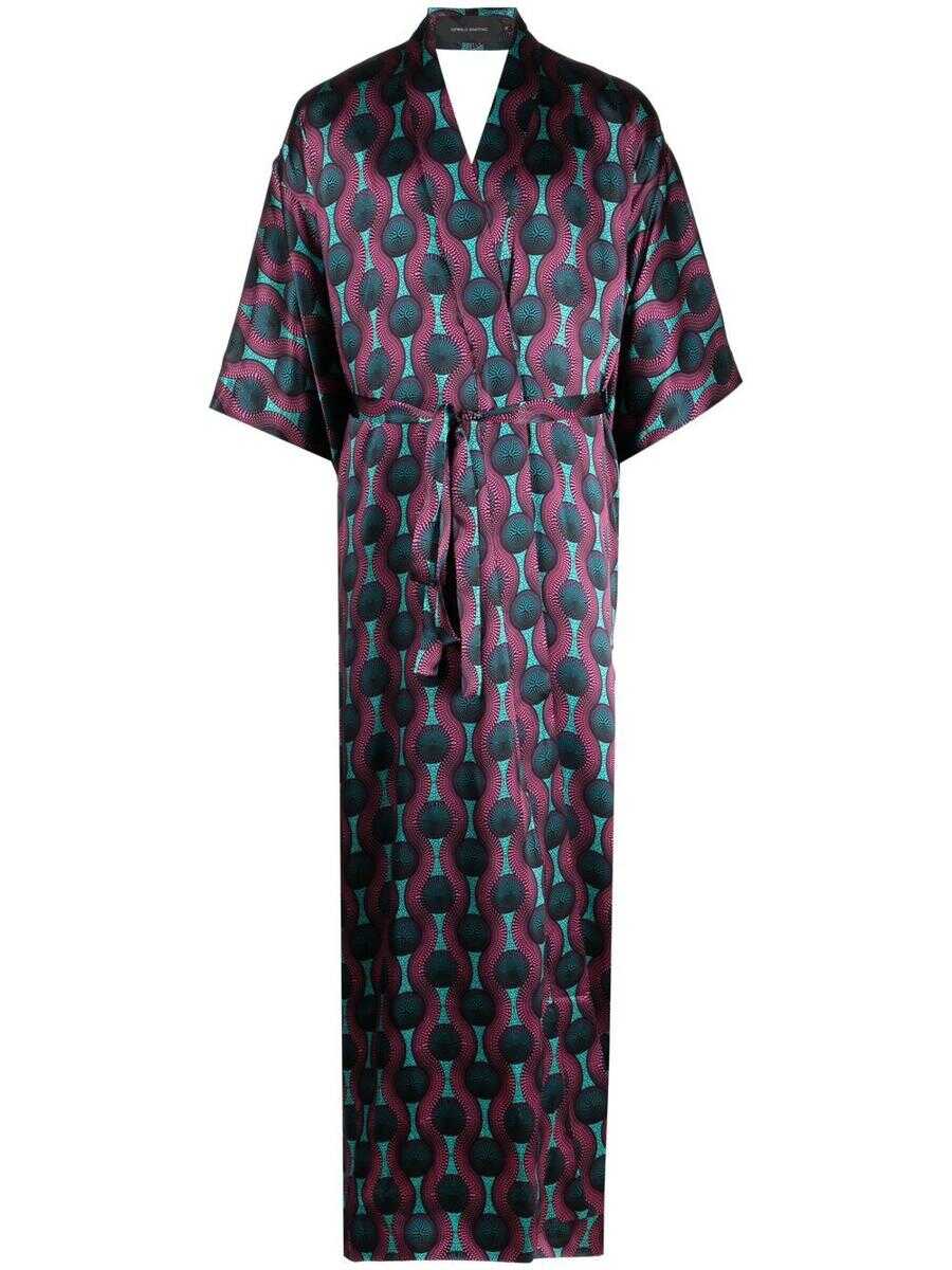 OZWALD BOATENG OZWALD BOATENG Printed silk kimono dress MultiColour