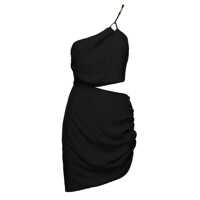 Rochii 'Midori' One-Shoulder Mini Black Dress With Cut-Out Detail In Silk Woman Gauge81 Femei