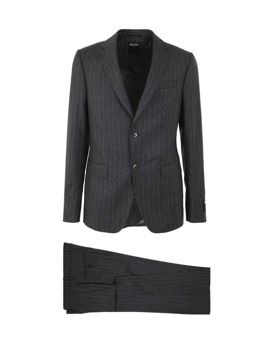 ZEGNA ZEGNA PURE WOOL TAILORED SUIT CLOTHING Grey