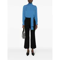 Topuri Gucci Dama - Topuri Gucci Gucci Pussy-Bow Collar Georgette Shirt BLUE Femei (BM 10283375) - B-mall.ro