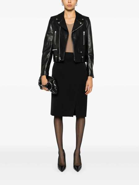 Geci Saint Laurent Saint Laurent Motorcycle Biker Jacket Black Femei (BM 10283891) 2
