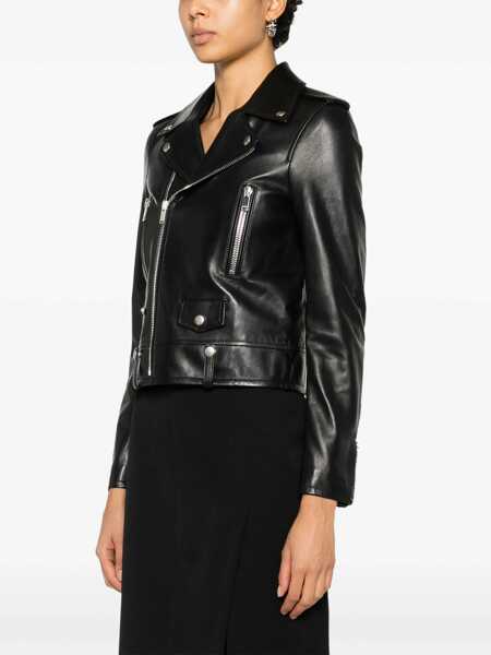 Geci Saint Laurent Saint Laurent Motorcycle Biker Jacket Black Femei (BM 10283891) 3