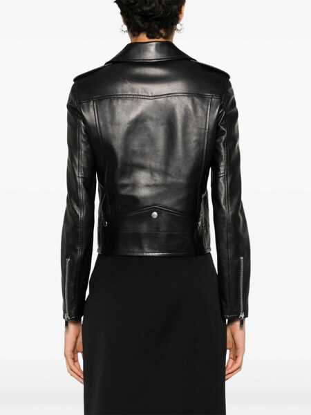 Geci Saint Laurent Saint Laurent Motorcycle Biker Jacket Black Femei (BM 10283891) 4