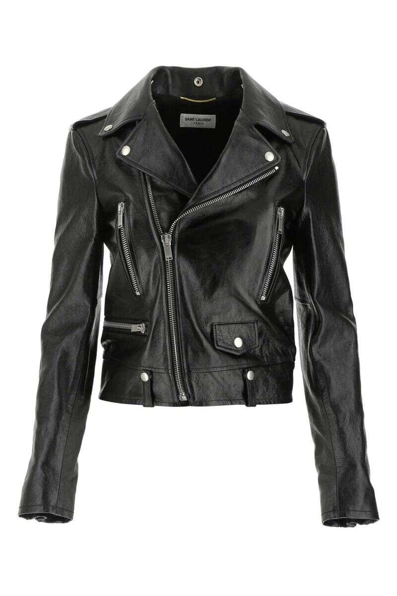 Saint Laurent SAINT LAURENT LEATHER JACKETS BLACK