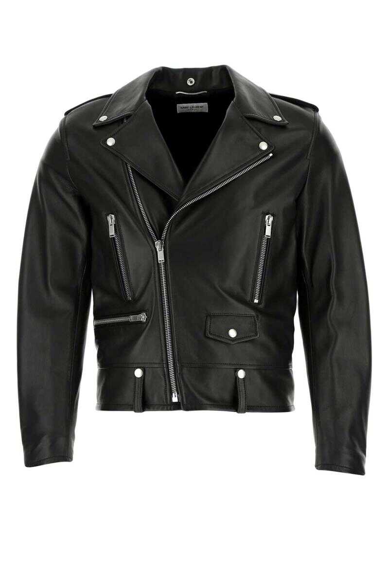 Saint Laurent SAINT LAURENT LEATHER JACKETS BLACK