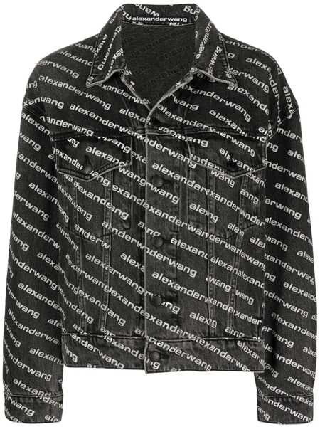 Geci Alexander Wang Alexander Wang Printed Denim Jacket GREY Femei (BM 10284317) 1