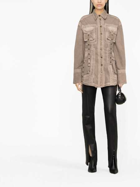 Geci Blumarine Blumarine Pocketed Denim Jacket BROWN Femei (BM 10284401) 2