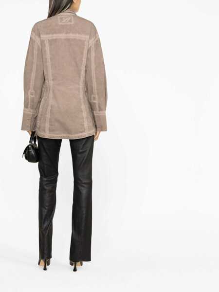 Geci Blumarine Blumarine Pocketed Denim Jacket BROWN Femei (BM 10284401) 4