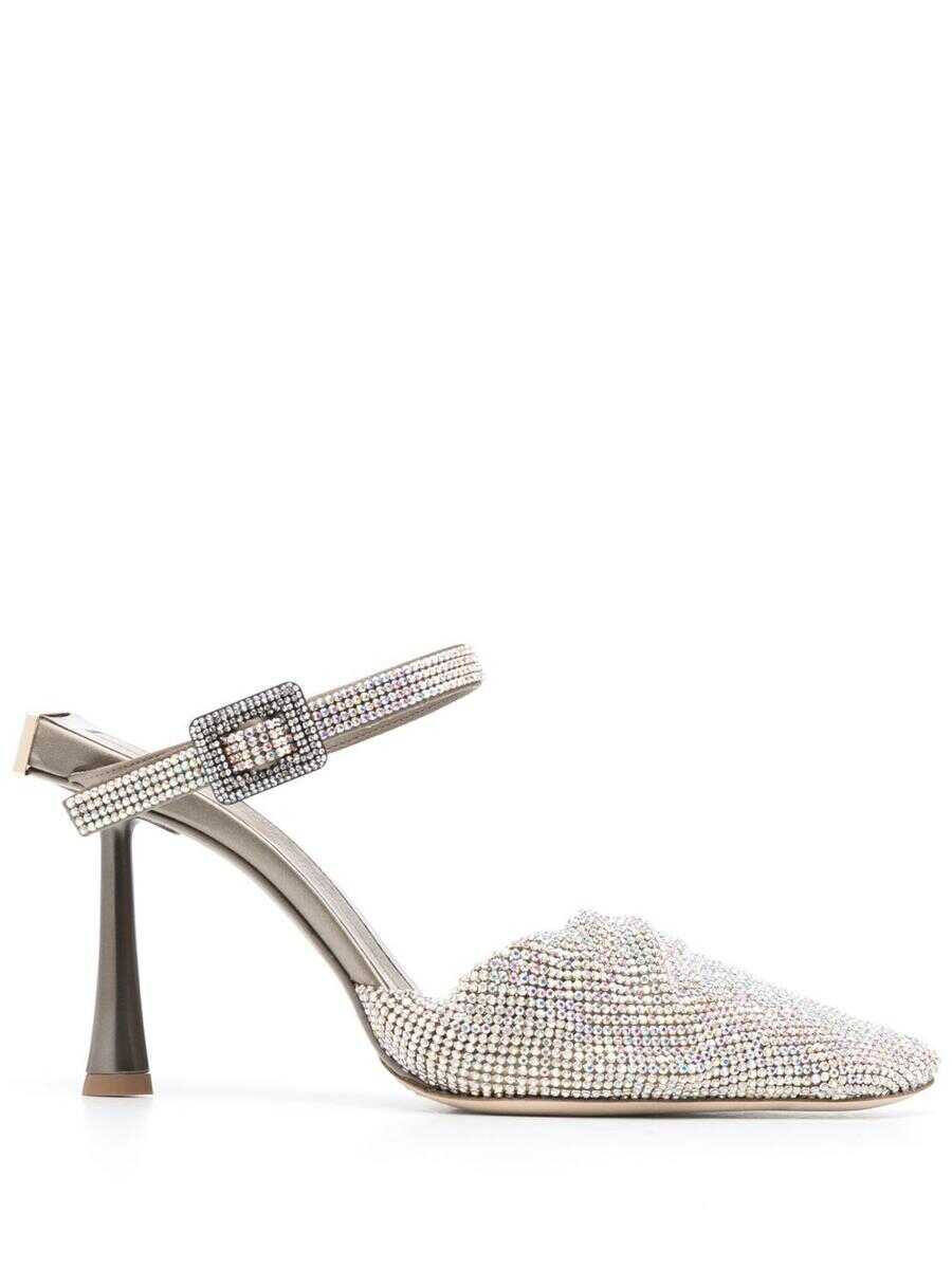 Benedetta Bruzziches BENEDETTA BRUZZICHES Elena rhinestones slingback pumps Silver