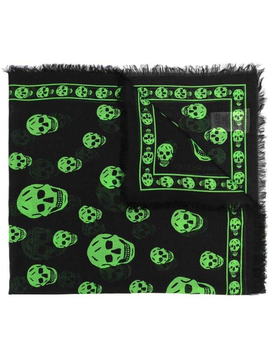 Alexander McQueen ALEXANDER MCQUEEN Allover Skull scarf BLACK