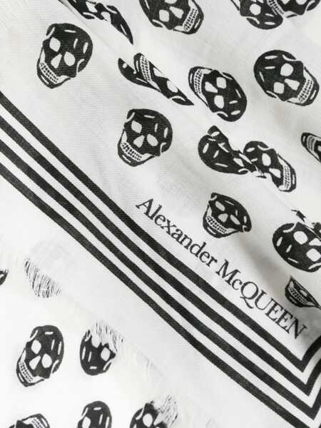 Esarfe Alexander McQueen Alexander McQueen Skull Wool Scarf WHITE Femei (BM 10289084) 3