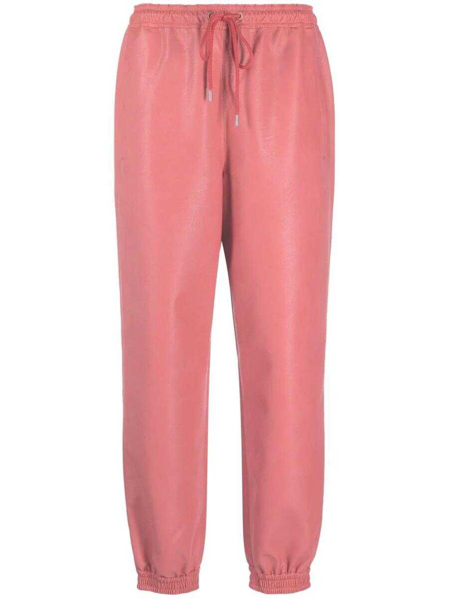 Stella McCartney STELLA MCCARTNEY faux-leather tapered trousers PINK