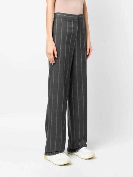 Pantaloni casual Stella McCartney Stella McCartney Wide Leg Pinstripe Trousers GREY Femei (BM 10299092) 3