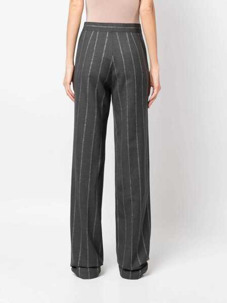 Pantaloni casual Stella McCartney Stella McCartney Wide Leg Pinstripe Trousers GREY Femei (BM 10299092) 4