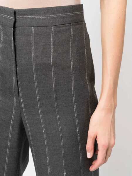Pantaloni casual Stella McCartney Stella McCartney Wide Leg Pinstripe Trousers GREY Femei (BM 10299092) 5