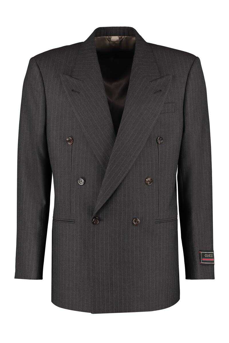 Gucci GUCCI DOUBLE-BREASTED WOOL JACKET grey