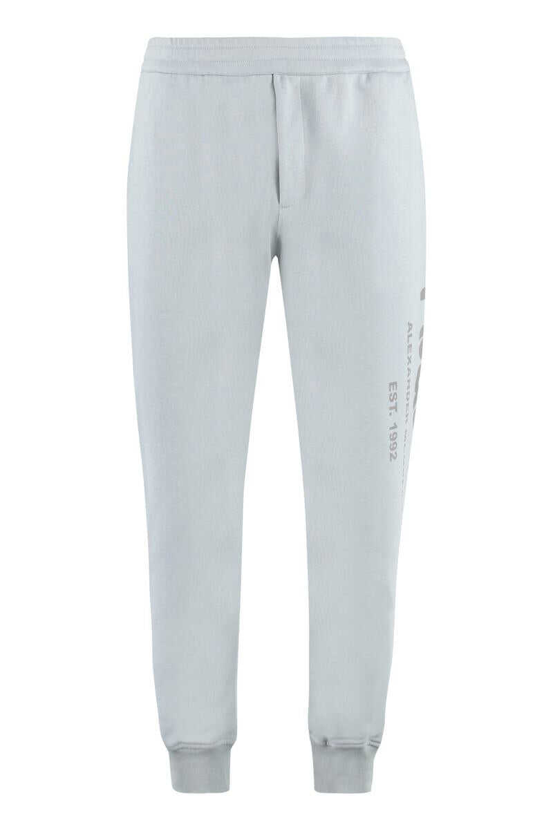 Alexander McQueen ALEXANDER MCQUEEN LOGO PRINT SWEATPANTS BLUE