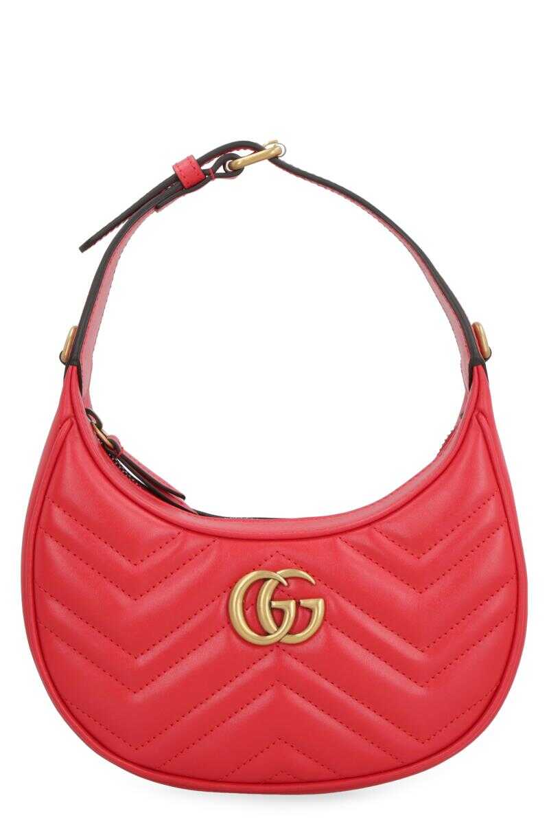 Gucci GUCCI GG MARMONT QUILTED LEATHER MINI-BAG RED