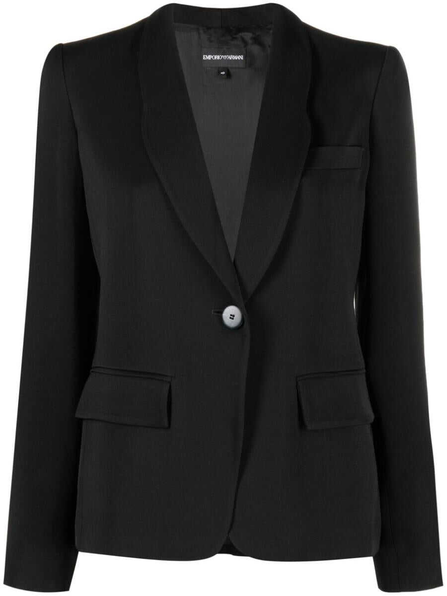 EA7 EA7 EMPORIO ARMANI Single-breasted blazer jacket Black