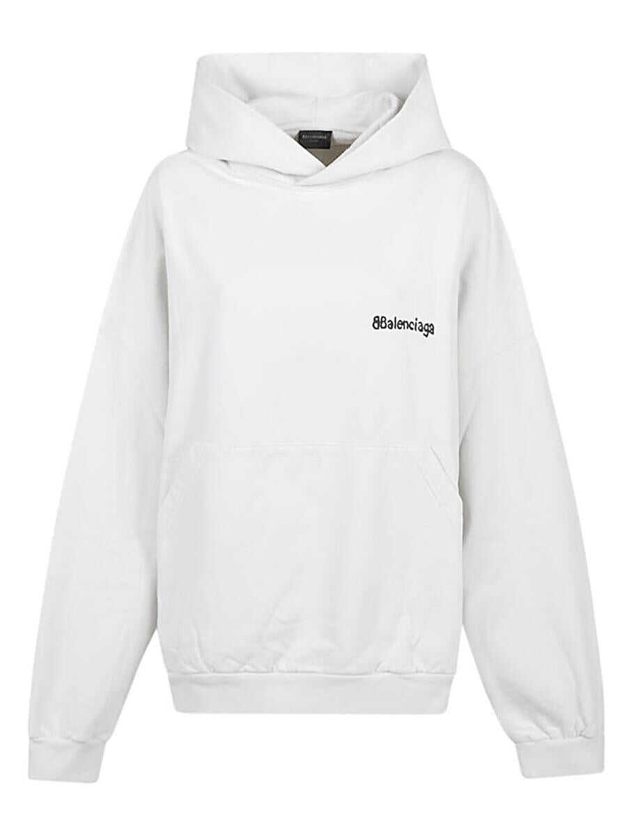 Balenciaga BALENCIAGA BB Corp cotton hoodie White