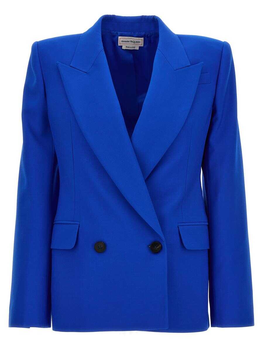 Alexander McQueen ALEXANDER MCQUEEN Double breast wool blazer jacket BLUE