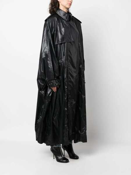 Paltoane Saint Laurent Saint Laurent Nylon Cloak Coat Black Femei (BM 10321253) 3