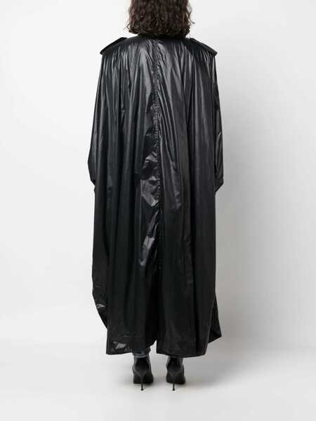 Paltoane Saint Laurent Saint Laurent Nylon Cloak Coat Black Femei (BM 10321253) 4
