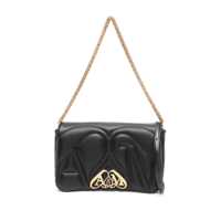 Genti de umar Alexander McQueen Seal Logo Small Leather Crossbody Bag Femei