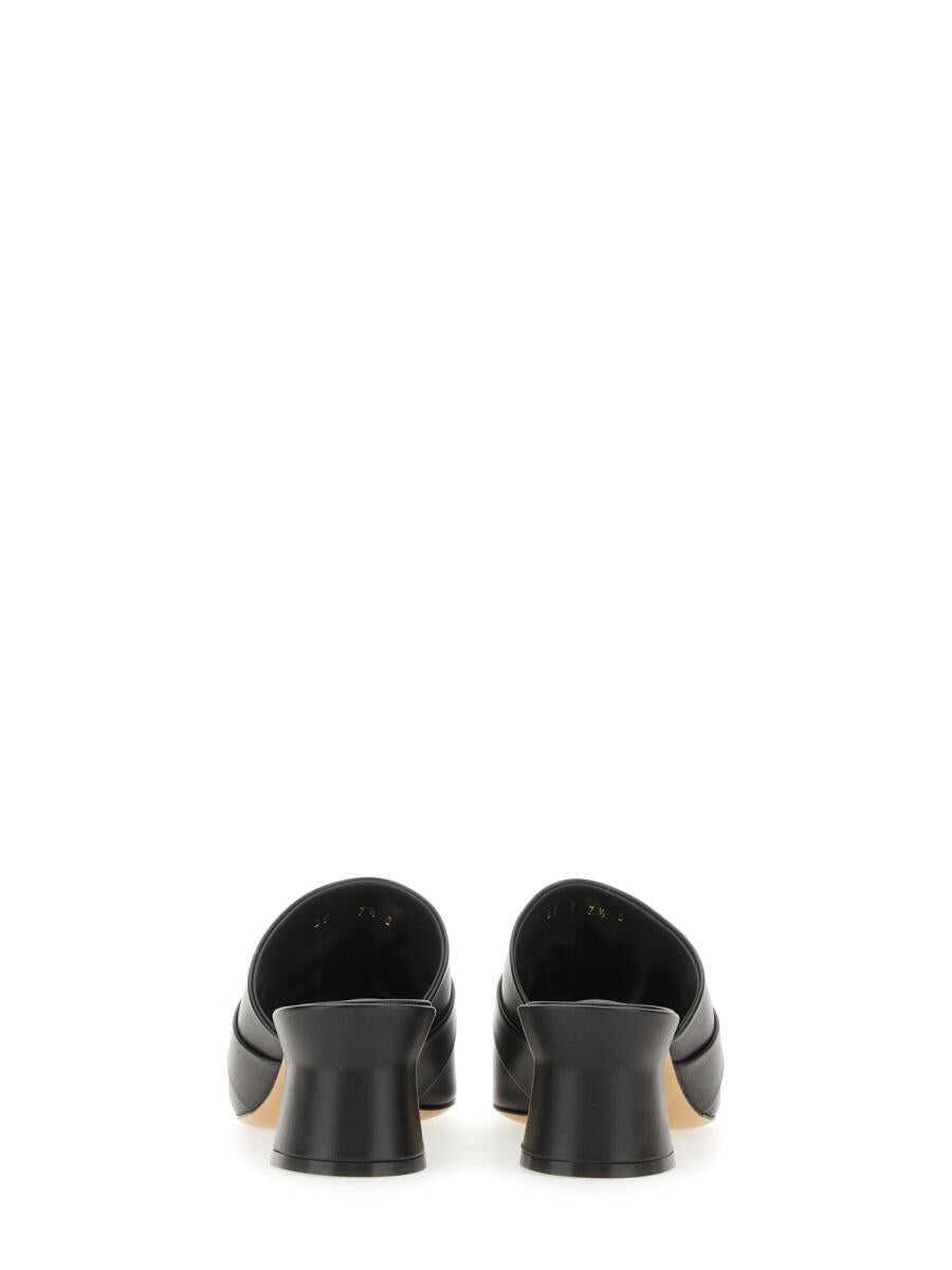 Ferragamo FERRAGAMO SLIDE SANDAL WITH GANCINI ORNAMENT BLACK