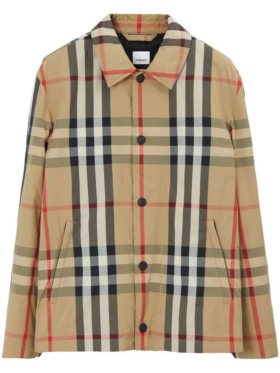 Burberry Burberry check-pattern shirt jacket ARCHIVE BEIGE IP CHK