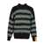 RIGHT FOR Right For Striped High Neck Wool Sweater Black