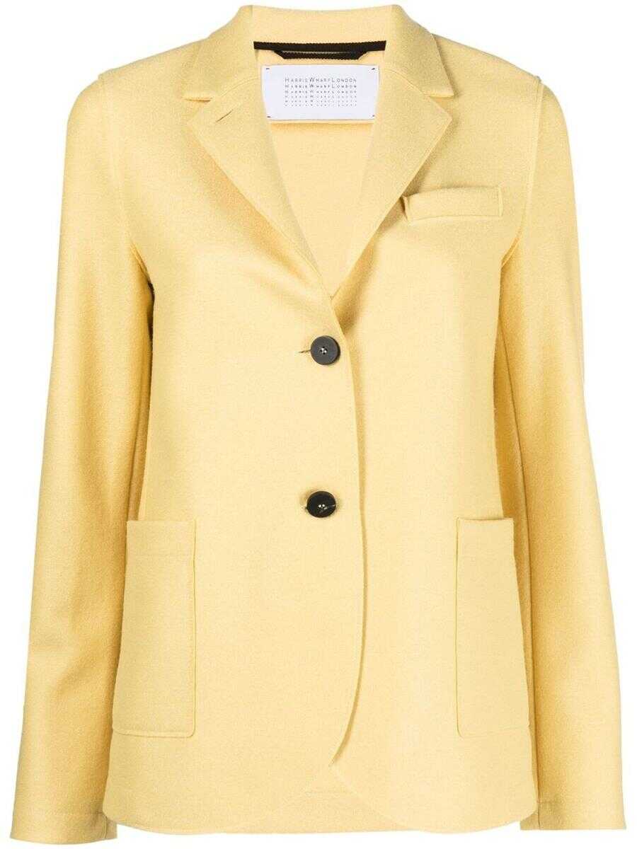 Harris Wharf London LONDON HARRIS WHARF LONDON Single-breasted wool blazer Yellow