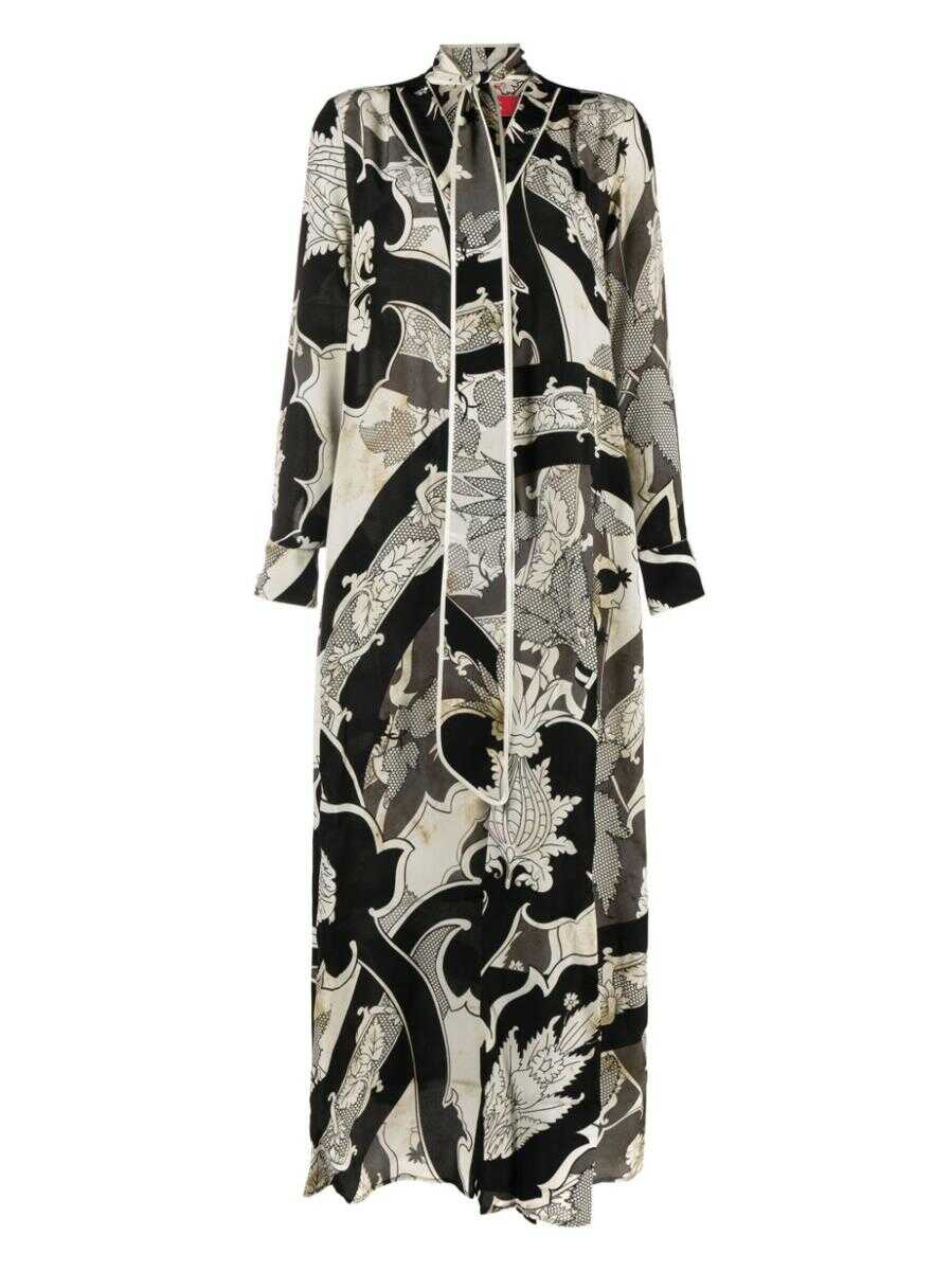 F.R.S. - FOR RESTLESS SLEEPERS F.R.S. - FOR RESTLESS SLEEPERS Printed silk long dress White