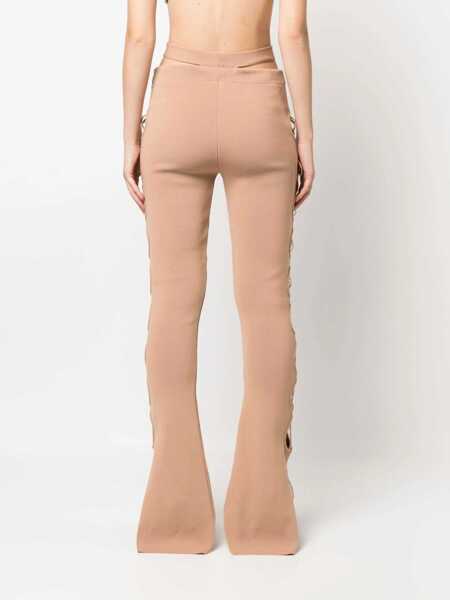 Pantaloni casual ANDREADAMO Andredamo Cut Out Pants With Lacing Beige Femei (BM 10351973) 4
