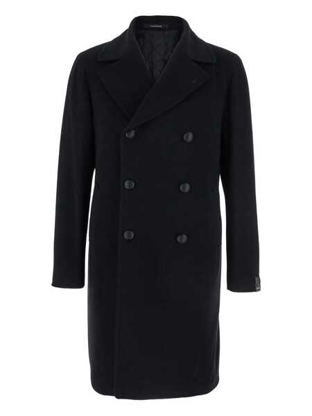 Paltoane Tagliatore Arden Black Double-Breasted Coat With Notched Revers In Wool And Cashmere Man Black Barbati (BM 10361996) 1