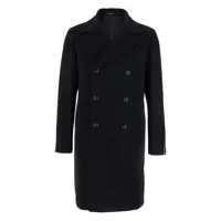 Paltoane 'Arden' Black Double-Breasted Coat With Notched Revers In Wool And Cashmere Man Barbati