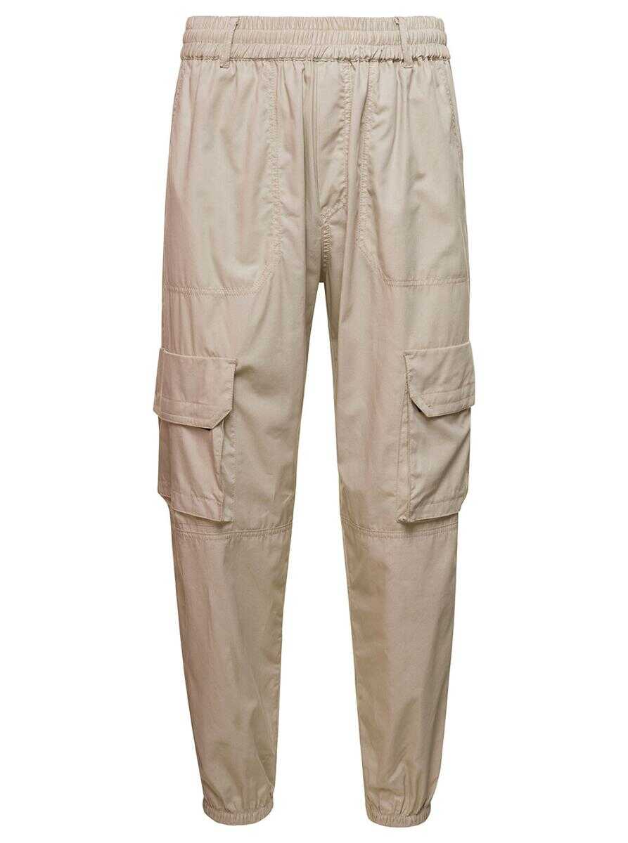 M44 LABEL GROUP \'Propagator\' Beige Cargo Pants with Elasticated Waist in Cotton Man Beige