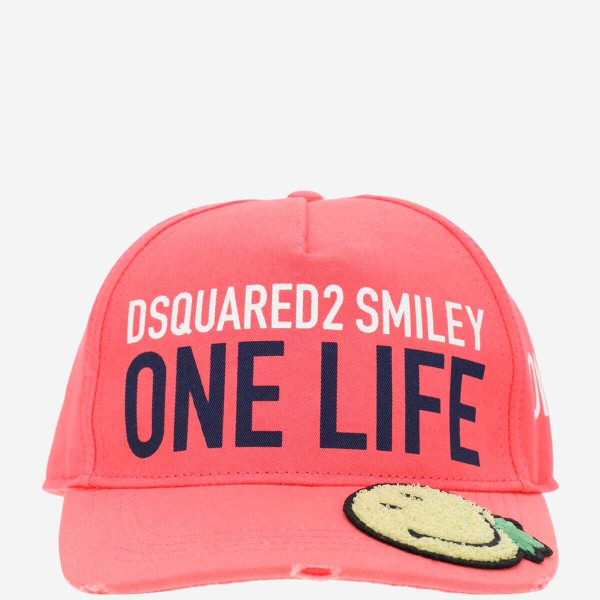 DSQUARED2 DSQUARED2 SMILEY BASEBALL HAT ROSSO