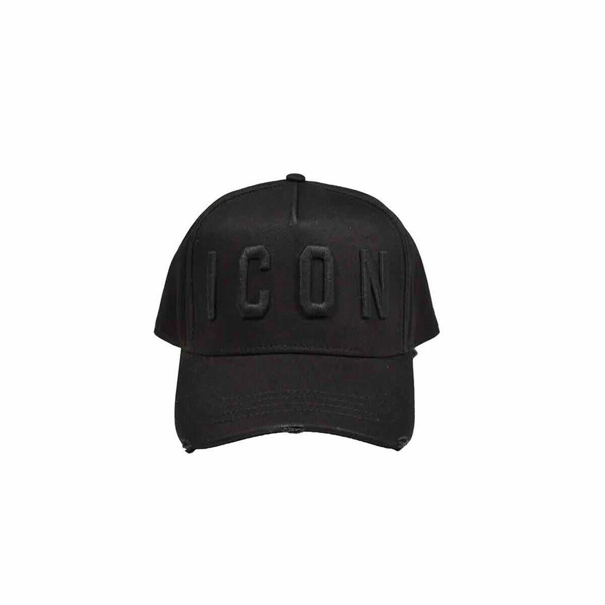 DSQUARED2 DSQUARED2 Black Icon embroidery hat with visor Dsquared2 BLACK